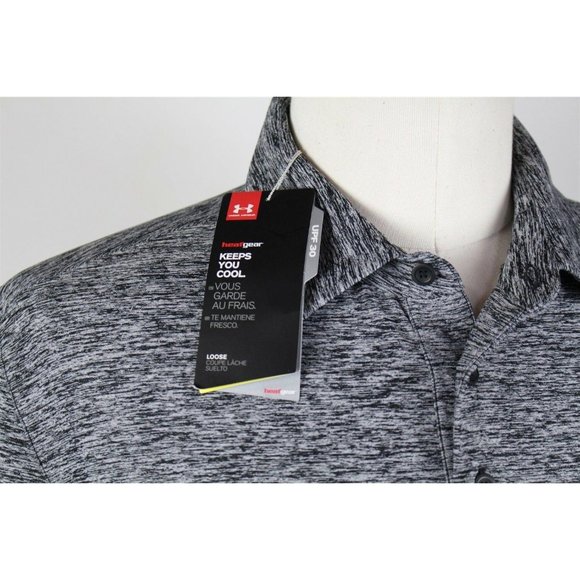 NWT Under Armour UA St. Mary's Elevated Heather Polo Shirt MENS LARGE Blue - Picture 3 of 8